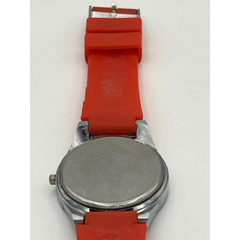 Figaro Couture Red Silicone Rhinestone Peace Heart Quartz Fashion Watch